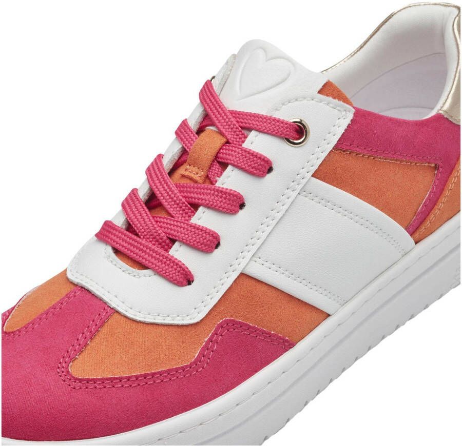 Marco Tozzi Plateausneakers vrijetijdsschoen lage schoen veterschoen in vegan uitvoering
