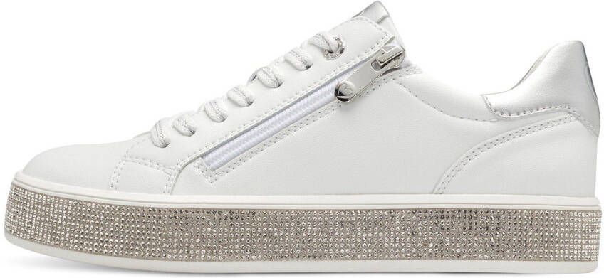 Marco Tozzi Plateausneakers vrijetijdsschoen lage schoen veterschoen met contrast bies