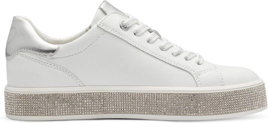 Marco Tozzi Plateausneakers vrijetijdsschoen lage schoen veterschoen met contrast bies