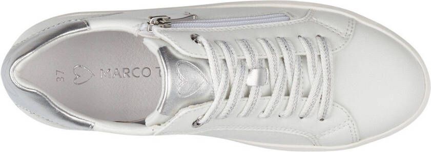 Marco Tozzi Plateausneakers vrijetijdsschoen lage schoen veterschoen met contrast bies