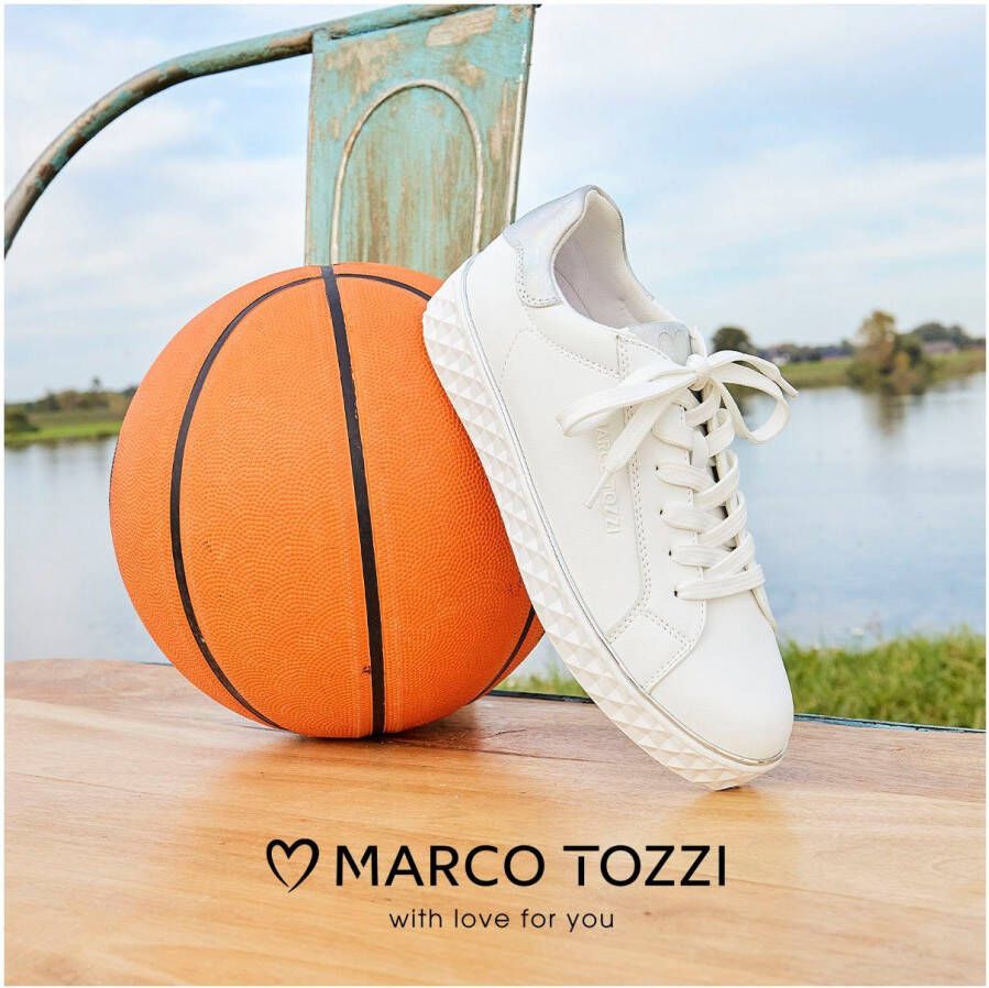 Marco Tozzi Plateausneakers met mooie metallic-details vrijetijdsschoen lage schoen veterschoen