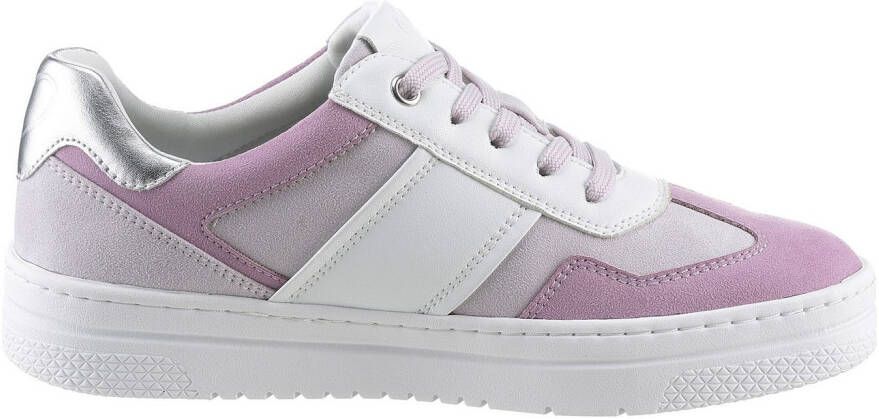 Marco Tozzi Plateausneakers vrijetijdsschoen lage schoen veterschoen in vegan uitvoering
