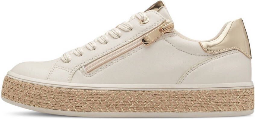 Marco Tozzi Plateausneakers vrijetijdsschoen lage schoen veterschoen met buitenrits