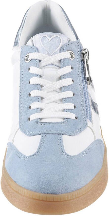 Marco Tozzi Plateausneakers vrijetijdsschoen lage schoen veterschoen met contrast bies