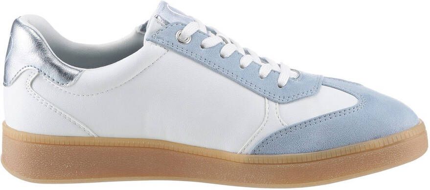 Marco Tozzi Plateausneakers vrijetijdsschoen lage schoen veterschoen met contrast bies