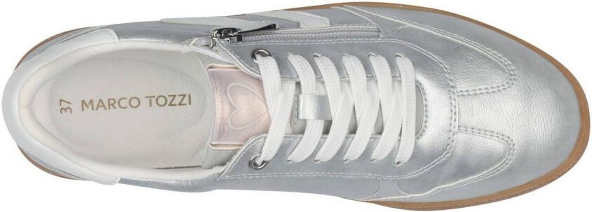 Marco Tozzi Plateausneakers vrijetijdsschoen lage schoen veterschoen met contrast bies