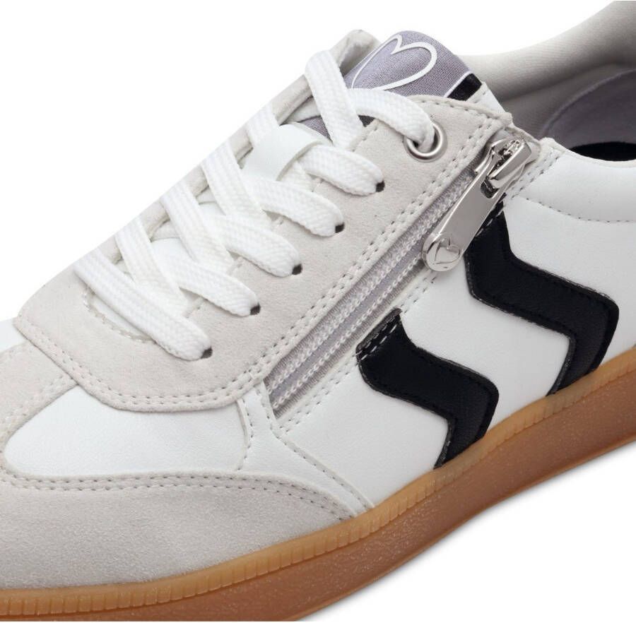 Marco Tozzi Plateausneakers vrijetijdsschoen lage schoen veterschoen met contrast bies