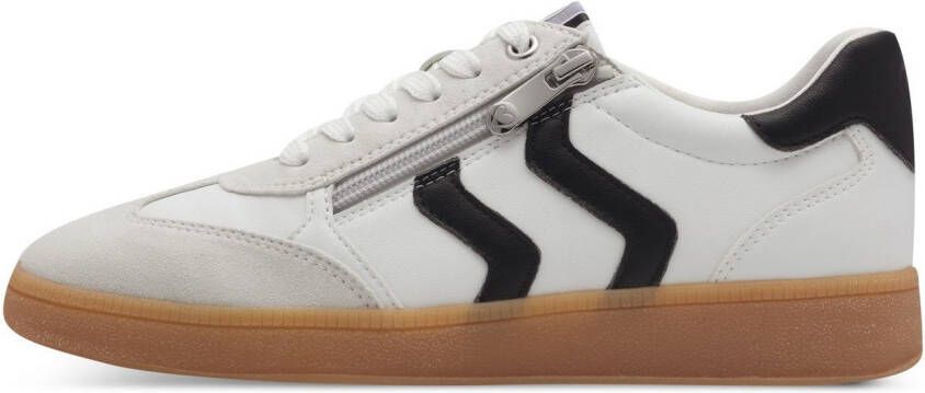 Marco Tozzi Plateausneakers vrijetijdsschoen lage schoen veterschoen met contrast bies