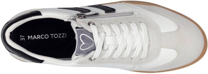 Marco Tozzi Plateausneakers vrijetijdsschoen lage schoen veterschoen met contrast bies