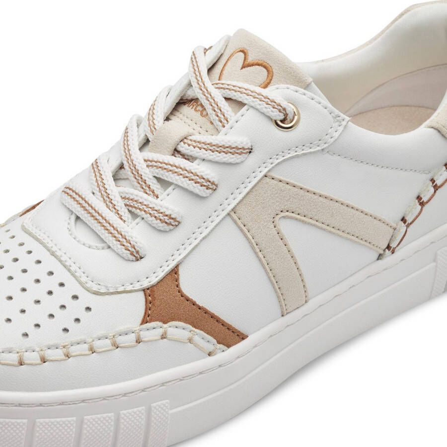 Marco Tozzi Plateausneakers vrijetijdsschoen lage schoen veterschoen met onderlegde perforatie