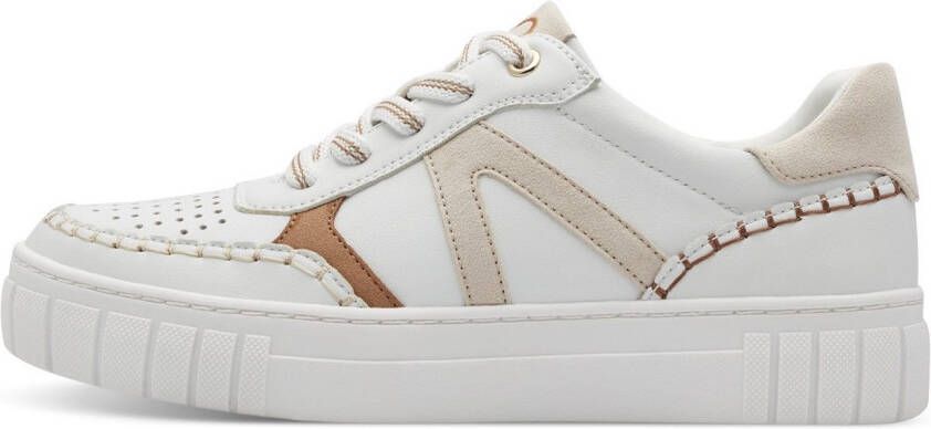 Marco Tozzi Plateausneakers vrijetijdsschoen lage schoen veterschoen met onderlegde perforatie
