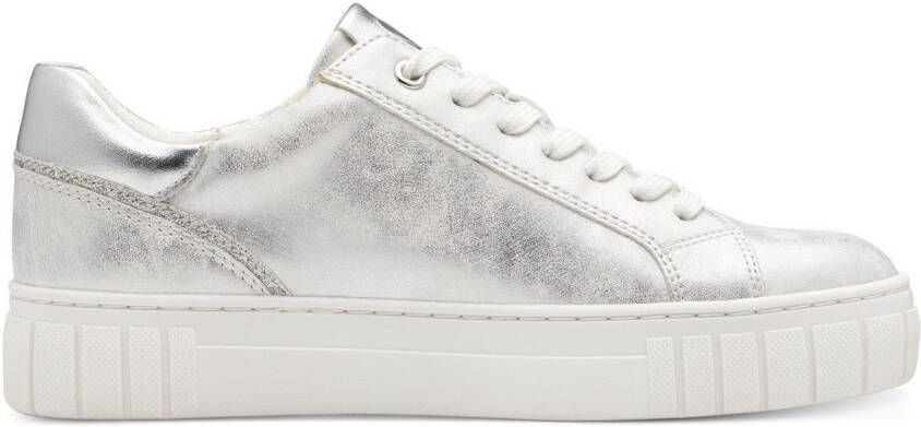 Marco Tozzi Plateausneakers vrijetijdsschoen lage schoen veterschoen met onderlegde perforatie