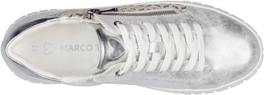 Marco Tozzi Plateausneakers vrijetijdsschoen lage schoen veterschoen met onderlegde perforatie