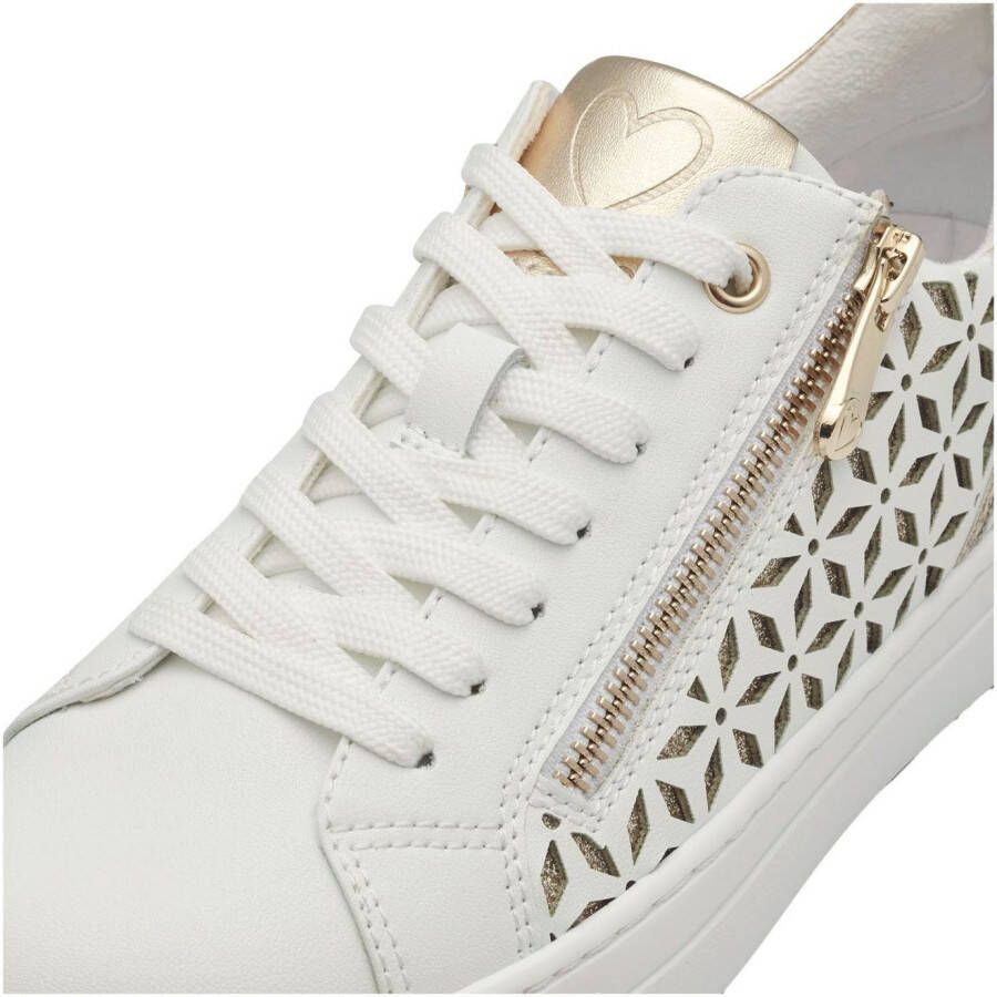 Marco Tozzi Plateausneakers vrijetijdsschoen lage schoen veterschoen met onderlegde perforatie