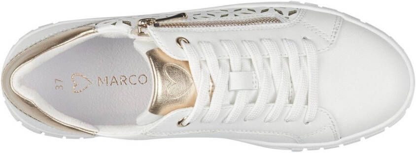 Marco Tozzi Plateausneakers vrijetijdsschoen lage schoen veterschoen met onderlegde perforatie