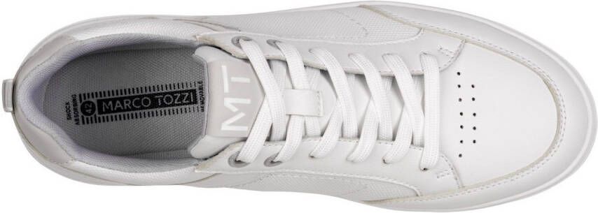 Marco Tozzi Plateausneakers vrijetijdsschoen lage schoen veterschoen met perforatie en sierstiksels