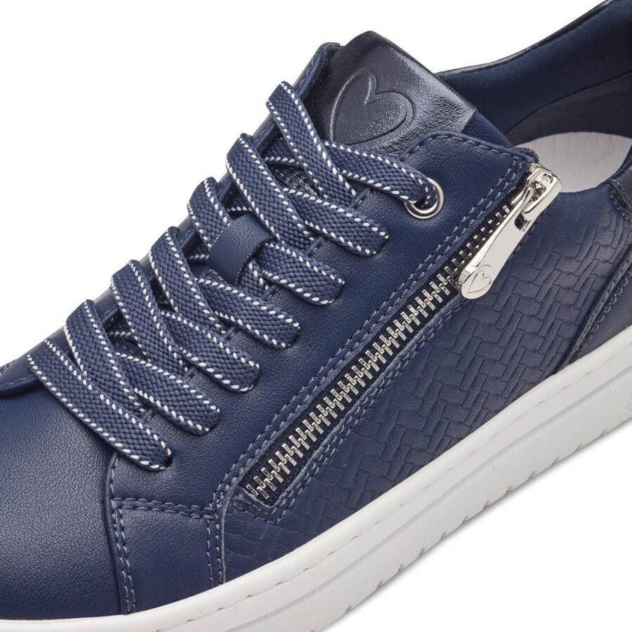 Marco Tozzi Plateausneakers vrijetijdsschoen lage schoen veterschoen met reliëf