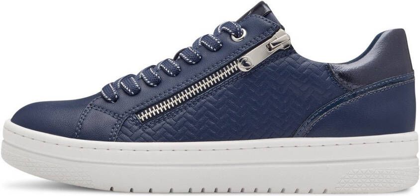 Marco Tozzi Plateausneakers vrijetijdsschoen lage schoen veterschoen met reliëf