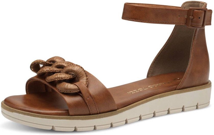 Marco Tozzi Sandalen zomerschoen sandaal wig hak met decoratieve ketting in dezelfde kleur