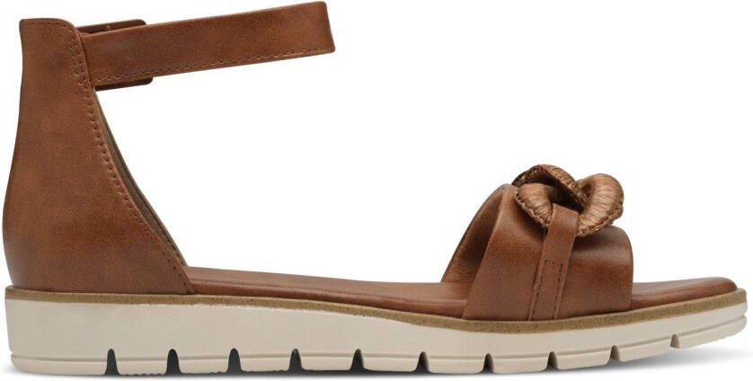 Marco Tozzi Sandalen zomerschoen sandaal wig hak met decoratieve ketting in dezelfde kleur