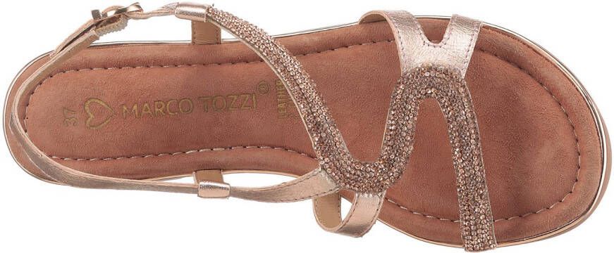 Marco Tozzi Sandalen blokhak sandalette feestdagenschuh bezet met strasssteentjes