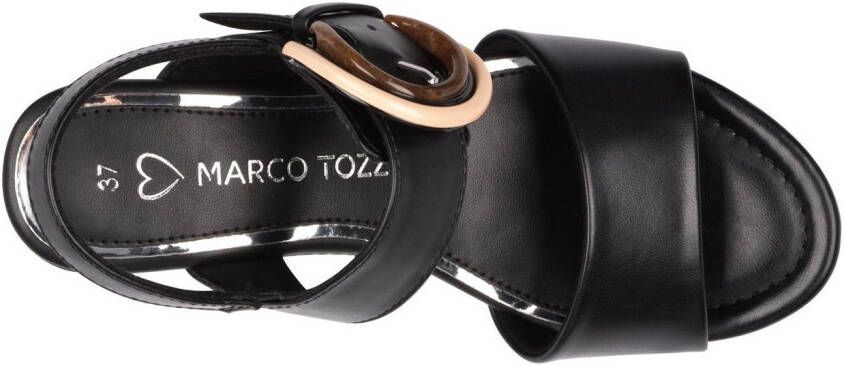 Marco Tozzi Sleehaksandaaltjes bandjessandaal zomerschoen met siergesp bezet met sierstenen