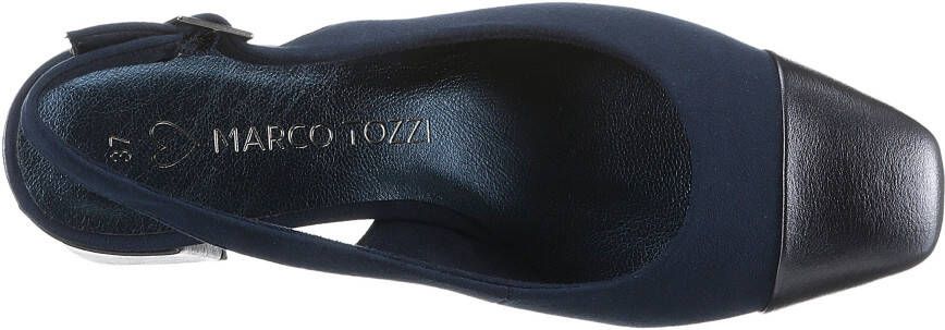 Marco Tozzi Slingback pumps avondschoen zomerschoen blokhak in modieuze vierkante vorm