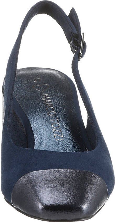 Marco Tozzi Slingback pumps avondschoen zomerschoen blokhak in modieuze vierkante vorm