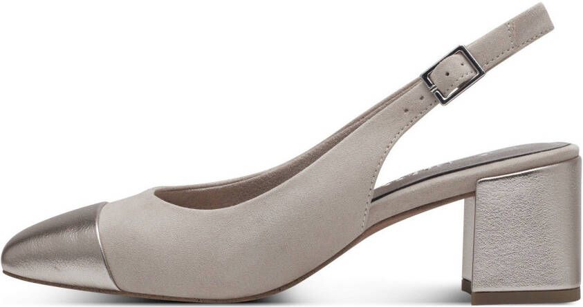 Marco Tozzi Slingback pumps avondschoen zomerschoen blokhak in modieuze vierkante vorm