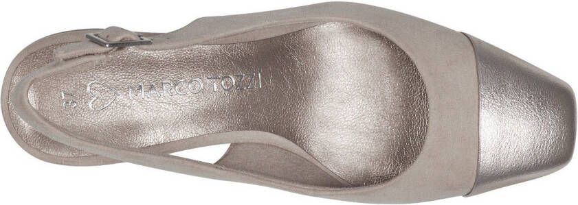 Marco Tozzi Slingback pumps avondschoen zomerschoen blokhak in modieuze vierkante vorm