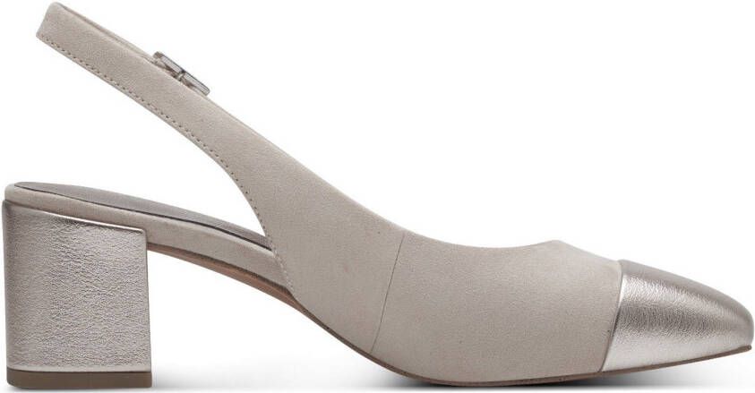 Marco Tozzi Slingback pumps avondschoen zomerschoen blokhak in modieuze vierkante vorm