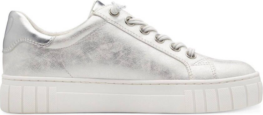 Marco Tozzi Slip-on sneakers Vrijetijdsschoen lage schoen instapschoen in metallic look