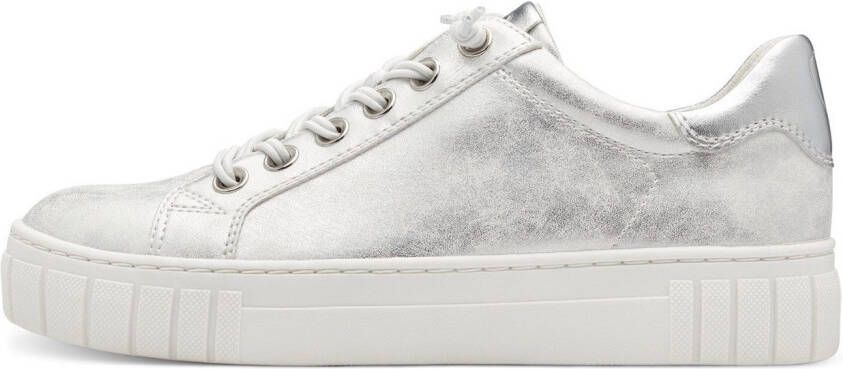 Marco Tozzi Slip-on sneakers Vrijetijdsschoen lage schoen instapschoen in metallic look