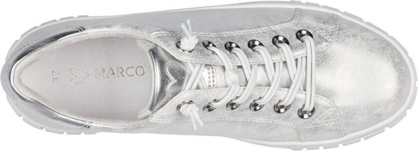 Marco Tozzi Slip-on sneakers Vrijetijdsschoen lage schoen instapschoen in metallic look