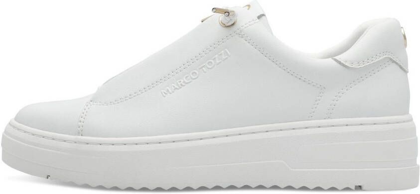 Marco Tozzi Slip-on sneakers vrijetijdsschoen lage schoen veterschoen met zijlijk logo-opdruk