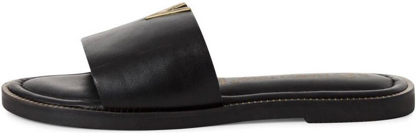 Marco Tozzi Slippers flats zomerschoen met edel sierelement