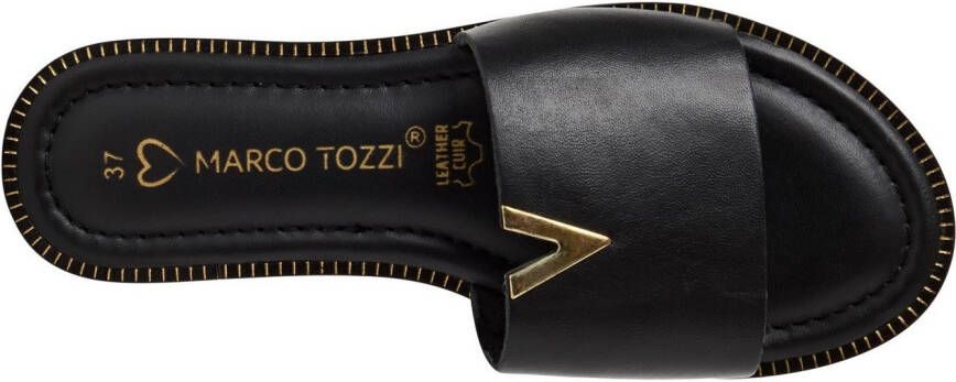 Marco Tozzi Slippers flats zomerschoen met edel sierelement