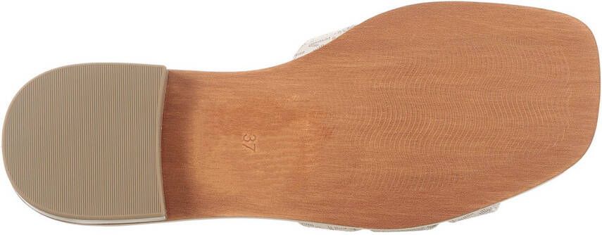 Marco Tozzi Slippers blokhak zomerschoen met logoprints