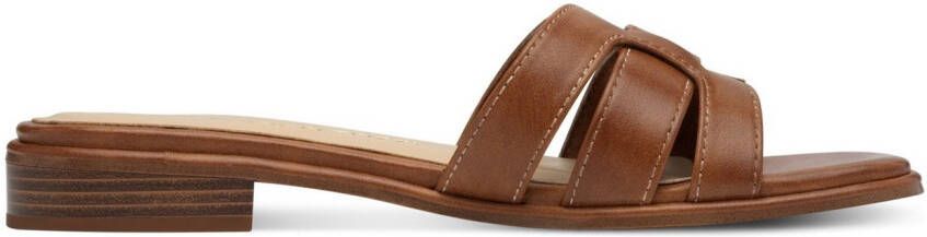 Marco Tozzi Slippers blokhak zomerschoen met logoprints