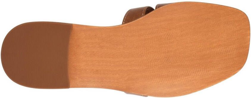 Marco Tozzi Slippers blokhak zomerschoen met logoprints