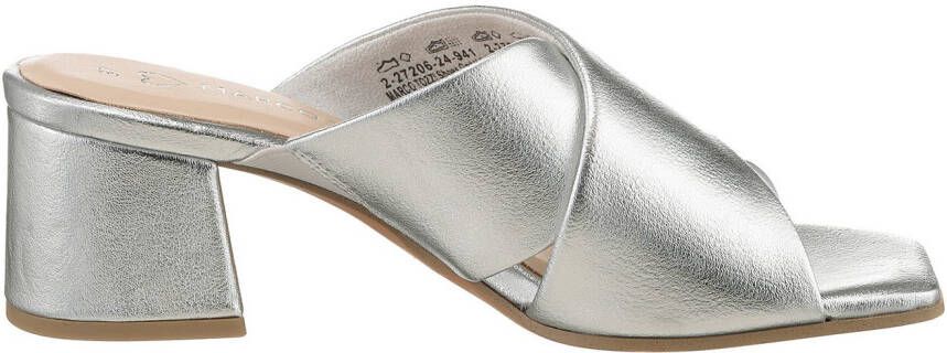 Marco Tozzi Slippers blokhak zomerschoen slippers met gekruiste bandage
