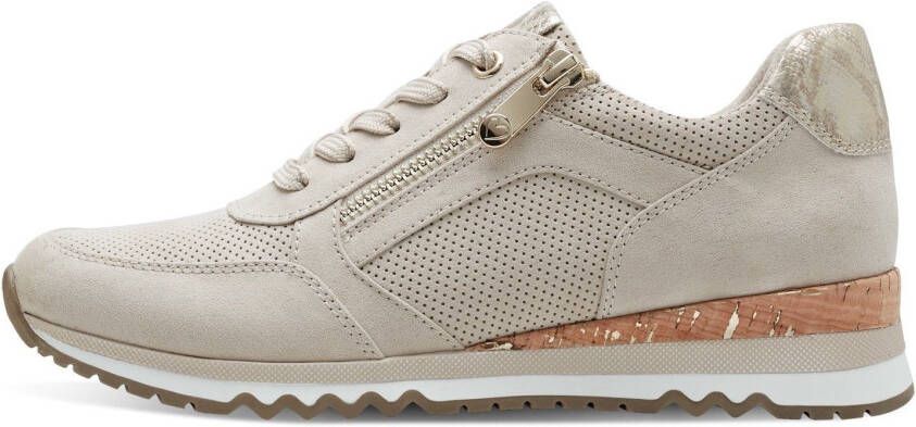 Marco Tozzi Sneakers met sleehak vrijetijdsschoen lage schoen veterschoen in vegan uitvoering