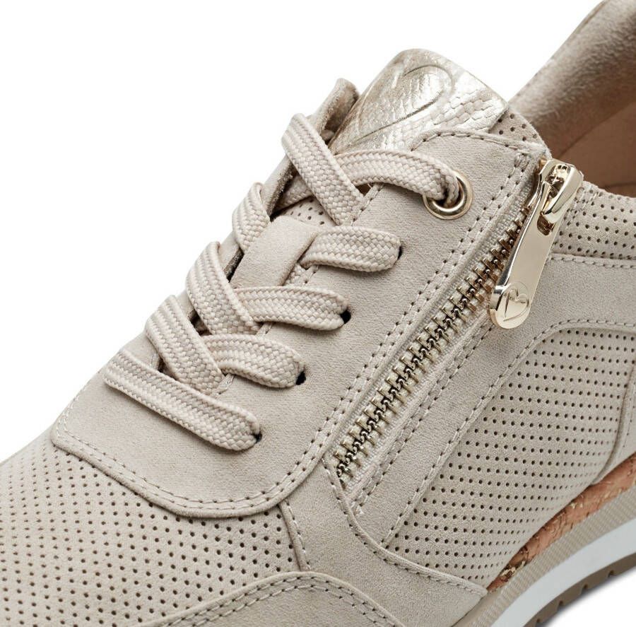 Marco Tozzi Sneakers met sleehak vrijetijdsschoen lage schoen veterschoen in vegan uitvoering