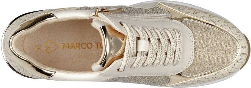 Marco Tozzi Sneakers met sleehak vrijetijdsschoen lage schoen veterschoen in vegan uitvoering