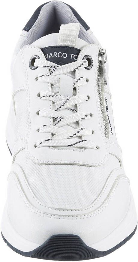 Marco Tozzi Sneakers met sleehak vrijetijdsschoen halfschoen veterschoen met praktische rits