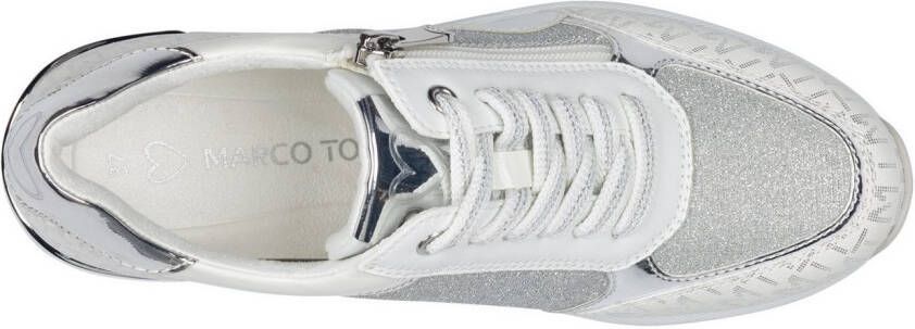 Marco Tozzi Sneakers met sleehak vrijetijdsschoen lage schoen veterschoen in vegan uitvoering