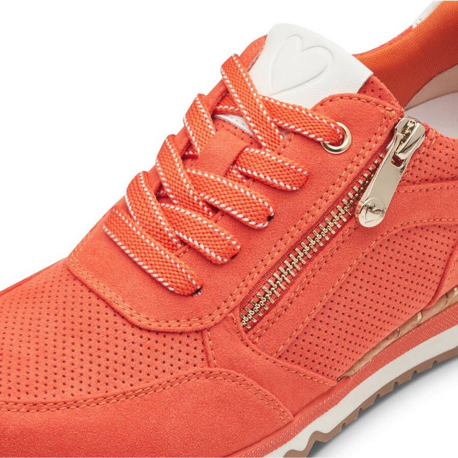 Marco Tozzi Sneakers met sleehak vrijetijdsschoen lage schoen veterschoen in vegan uitvoering