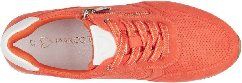 Marco Tozzi Sneakers met sleehak vrijetijdsschoen lage schoen veterschoen in vegan uitvoering