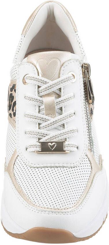 Marco Tozzi Sneakers met sleehak vrijetijdsschoen lage schoen veterschoen met buitenrits