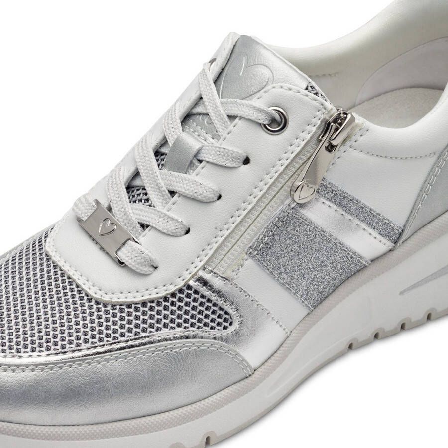 Marco Tozzi Sneakers met sleehak vrijetijdsschoen lage schoen veterschoen met buitenrits